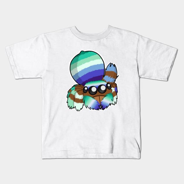 Gay Male Peacock Spider Kids T-Shirt by dragonlord19